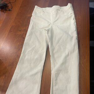 Spanx White High Rise Wide Leg Cropped Frayed Ankle Jeans: NWOT Large